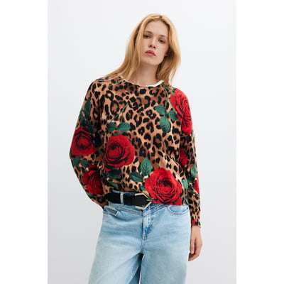 pull rose en grosse maille DESIGUAL