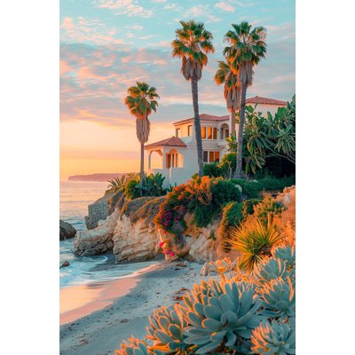 Tableau décorative maison sur laguna beach HEXOA