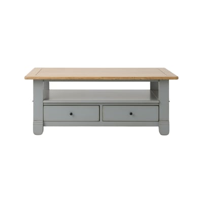 Table basse bois massif 2 tiroirs Embellie CAMIF