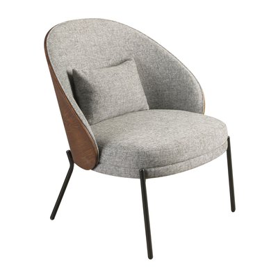 Fauteuil en tissugis et noyer ANGEL CERDA