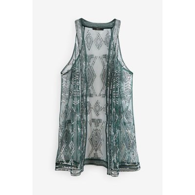 Tunique longue style gilet orné de sequins NEXT