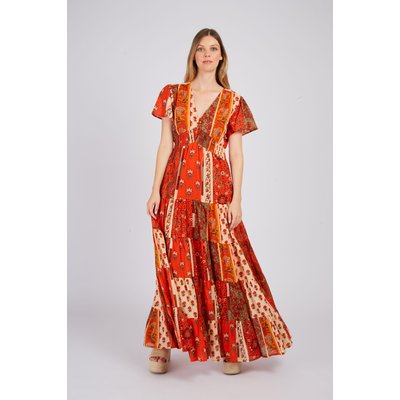 Robe longue imprimée patchwork PAPILLE DERHY