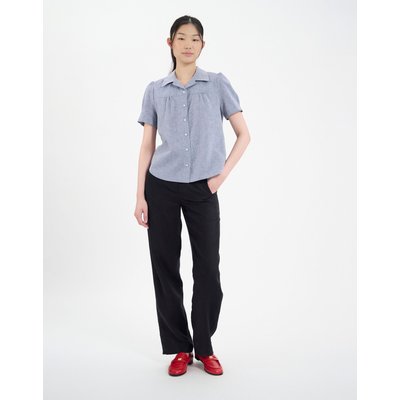 Chemise Constance en lin mélangé bleu denim INES DE LA FRESSANGE PARIS