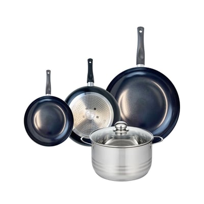 Batterie 3 poêles 20/24/32cm + 1 faitout 24cm PRIMA BRILLANT ELO