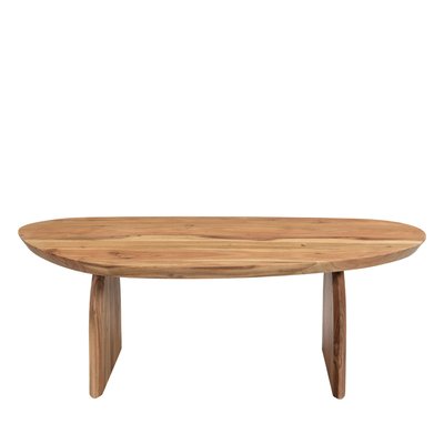 Table basse organique en bois massif d'acacia - MALANG DRAWER