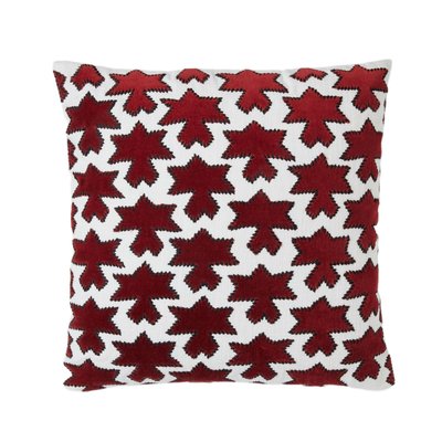 Housse de coussin en Velours de coton appliqués et point lancé noir  KAKTUS MADURA