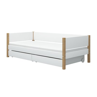 Lit-banquette tiroirs rangement chêne massif FLEXA
