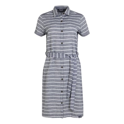 Robe Shirt Soirée Junk Food - Rayures Bleu Marine Et Blanc - Taille M - Coton - Occasion TBE