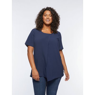 Blouse avec le devant et les manches en tissu crêpe et le dos en jersey FIORELLA RUBINO