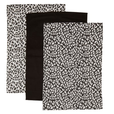 Set of 3 Cotton Tea Towels in All Over Leopard Print SO'HOME