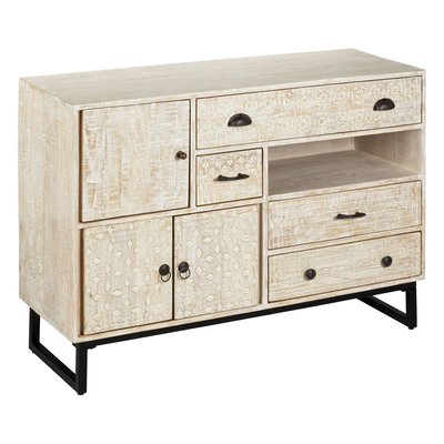 Buffet 3 portes et 4 tiroirs en bois AJAY ATMOSPHERA