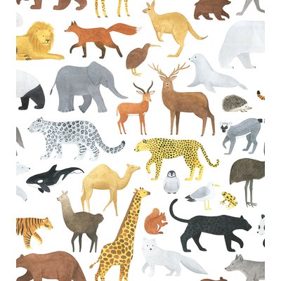 Papier peint enfant motif animaux LIVING EARTH LILIPINSO