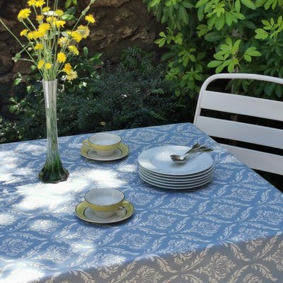 Nappe enduite carrée ou rectangle POMPADOUR FLEUR DE SOLEIL