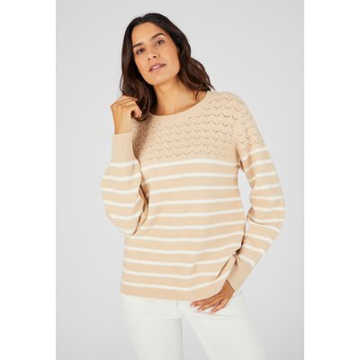 Pull rayures et maille ajourée Thermolactyl DAMART