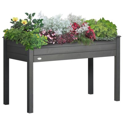 Jardinière sur pieds potager inserts d'irrigation + feutre de drainage sapin gris OUTSUNNY