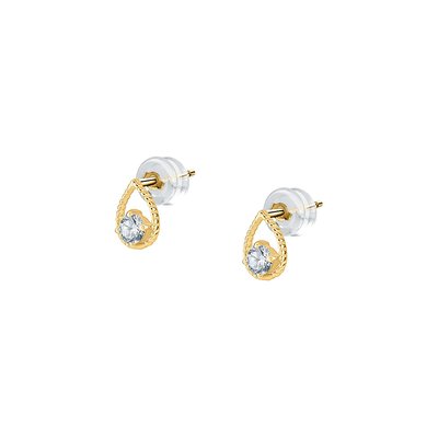 Boucles d'oreilles en or 375 jaune et oxyde de zirconium CLEOR