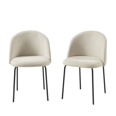 Lot de 2 chaises en tissu et métal - JILL DRAWER