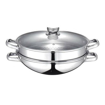 Wok & wok vapeur 32 cm 2 en 1 BAUMALU