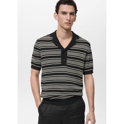 Polo maille torsadée rayures MANGO MAN