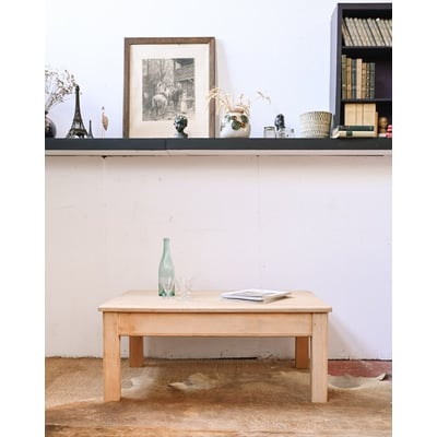 Table basse campagne en bois clair Léonie N°1159 - Bon état DEBONGOUT