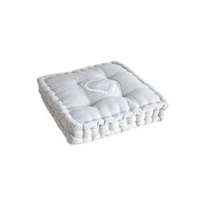 Coussin coeur gris en coton et lin AUBRY GASPARD