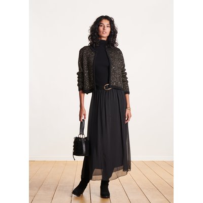 Jupe longue soie noire La Redoute