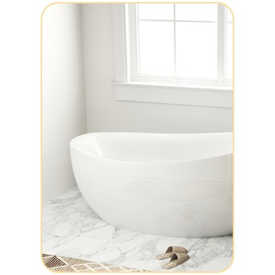 Miroir mural rectangulaire 50 x 70 cm cadre alliage aluminium doré HOMCOM