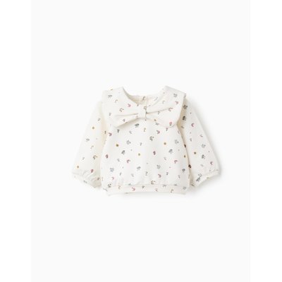 Sweat-Shirt en Coton à Fleurs avec Nœud Maxi ZIPPY