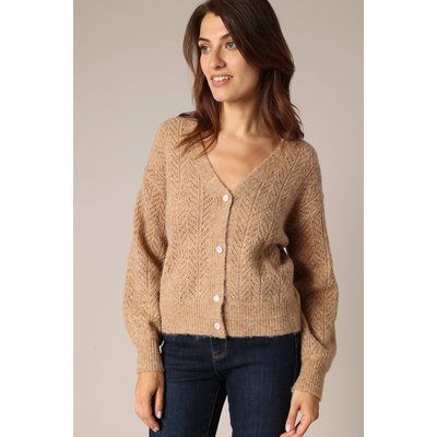 Pull en maille ajourée avec boutons nacrés
 DORFI DEELUXE