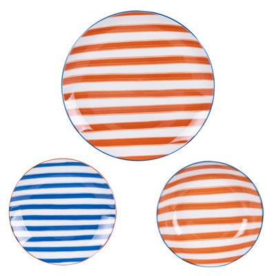 Service d'assiettes 18 pièces Bahia orange et bleu TREND UP