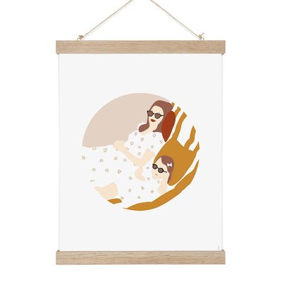 Farniente, affiche +  cadre chêne. 50cm x 70cm COTTON BIRD