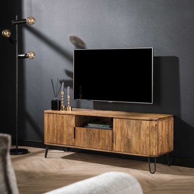 Meuble TV en bois de manguier motif baguette DELHI PIER IMPORT