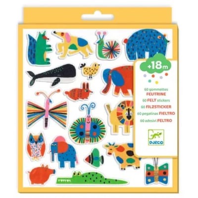 60 gommettes en feutrine - des animaux partout ! DJECO
