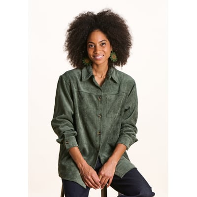 T-shirt Manches Longues Femme En Velours Côtelé - Col En V - Haut D'hiver Doux Et Chic - Coupe Ajustée