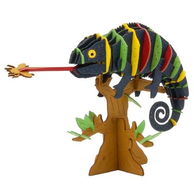 Maquette 3D en papier Caméléon coloré FRIDOLIN