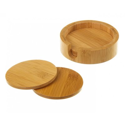 Set de 4 Dessous de Verres Ronds en Bambou WADIGA