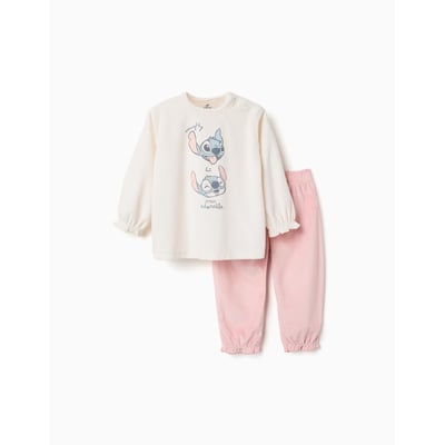 Pyjama en velours avec imprimé Stitch ZIPPY