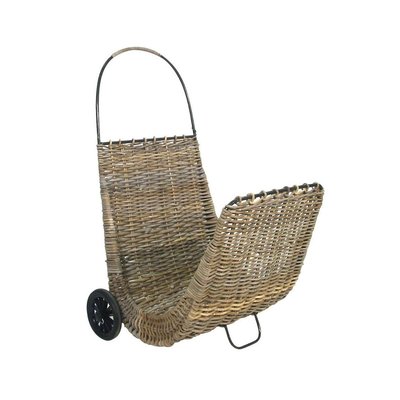 Chariot à bûches sur roulettes en poelet AUBRY GASPARD