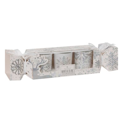 Bougie parfumée photophore imprimé blanc 45g x3 FEERIC LIGHTS & CHRISTMAS
