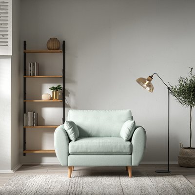 Ada Scandi Soft Brushed Snuggle Chair with Light Wood Legs ÉDITÉ