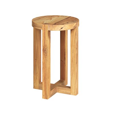 Tabouret rond en bois de teck recyclé H45,5 cm (à l'unité) - NOÉ RENDEZ-VOUS DÉCO
