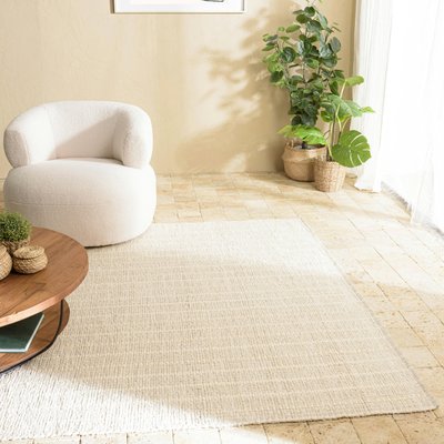 Tapis rectangulaire 160 x 230 cm coton recyclé ivoire PIER IMPORT