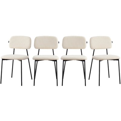 Lot de 4 chaises en velours côtelé - LORIE HOMIFAB