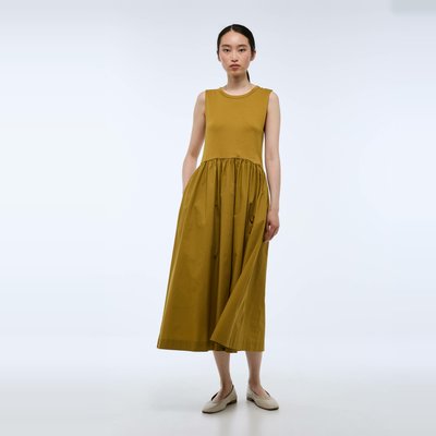 Robe longue débardeur - Col rond - Bi matière en coton BIO MONOPRIX
