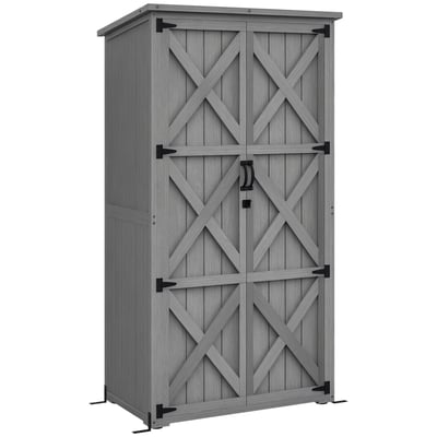 Abri de jardin Bois de sapin Gris OUTSUNNY