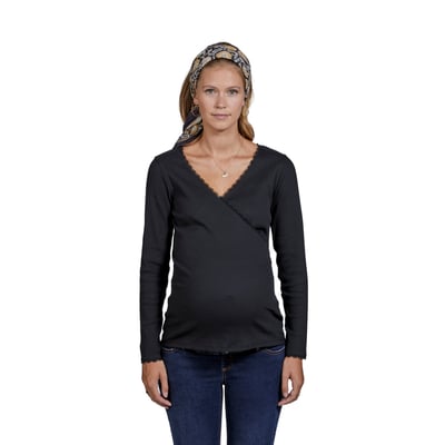 Lot De 3 T-shirts D'allaitement à Manches Longues Pour Femme - En Viscose/élasthanne Côtelé, Double Couche Discrète