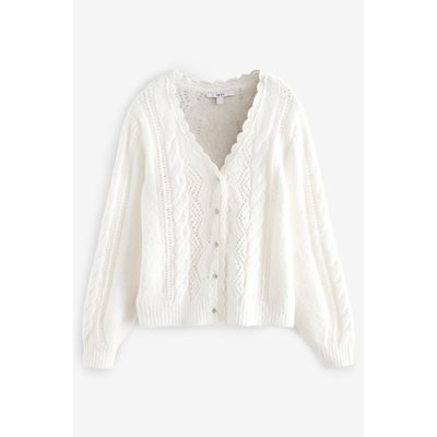 Cardigan en maille et dentelle boutons bijoux NEXT
