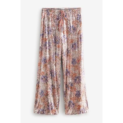 Pantalon large à paillettes fleuries NEXT