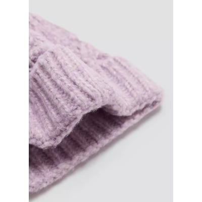 Bonnet maille torsadée pompon MANGO BABY