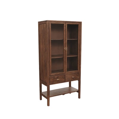 Vitrine 2 portes en bois de manguier  GUSTAVE MADE IN MEUBLES 